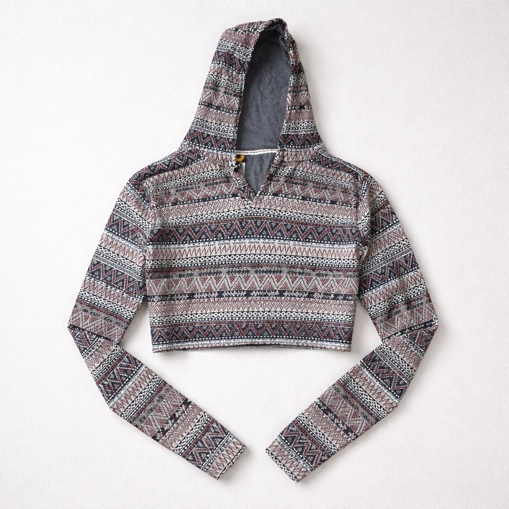 Free Planet Cropped Long Sleeve Hooded Shirt. Y2K, Punk, Lagonlook, Party,...
